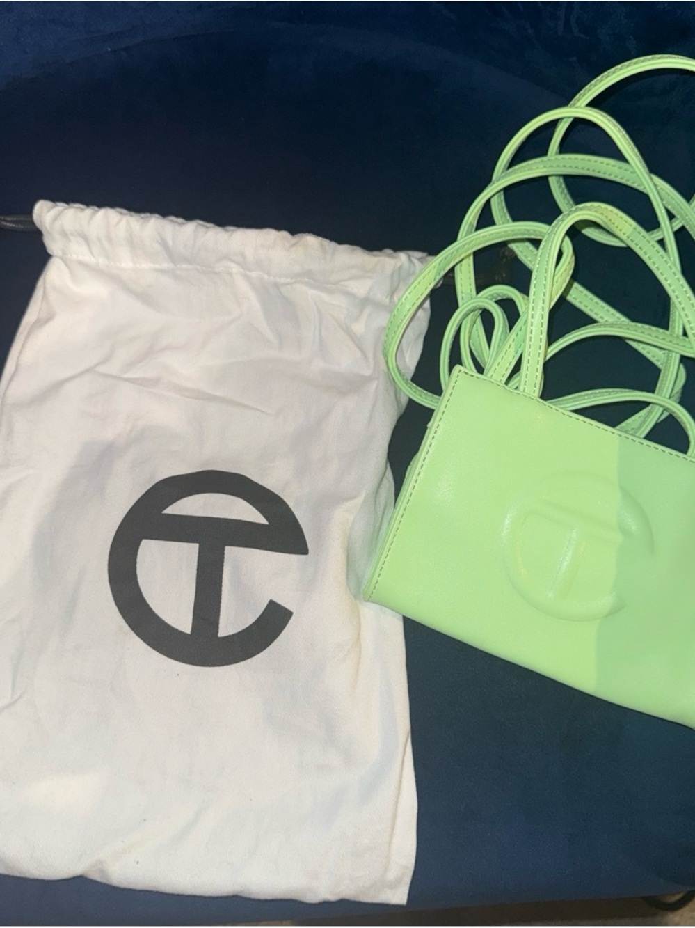 Telfar Small Neon Lime Green Crossbody Bag